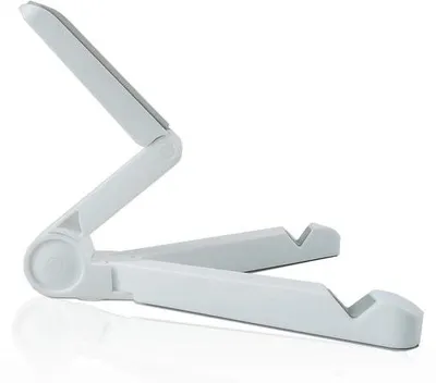 Imagen del producto de Ibenzoa®: Soporte ajustable y portátil para tabletas y teléfonos móviles – Universal, compatible con dispositivos de 4 a 13 pulgadas, con 3 ángulos de inclinación (0–180° / 0–160° / 0–60°), color blanco, 90 g, dimensiones 18 x 2,6 x 3,2 cm