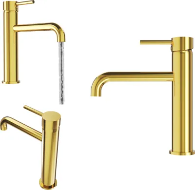 Produktbild von Granitan | KIVO - Waschtischarmatur - Gold - Keramikkopf - Badezimmerarmatur