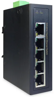 Produktbild von Digitus 5 Port Gigabit Ethernet Netzwerk Switch,Industrial, Unmanaged, Unmanaged, Gigabit Ethernet (10/100/1000), Vollduplex, Wandmontage