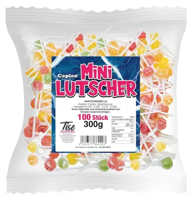 Immagine prodotto di Mini lecca-lecca Capico confezionati singolarmente al gusto di frutta 300g