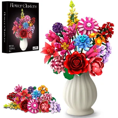 Produktbild von Blumen-Baustein-Set – 1351 Teile für kreative Dekoration