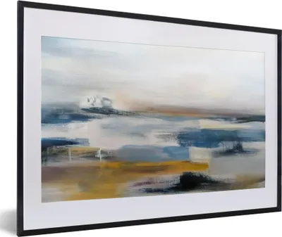 Produktbild von MuchoWow® Gerahmtes Poster Ölgemälde - Abstrakt 60x40 cm - Poster mit Schwarzem Bilderrahmen Wandposter Rahmen Foto Bilder - Schlafzimmer - Plakat in Rahmen - Drucken