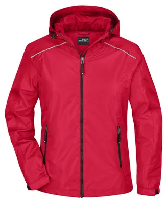 Produktbild von James and Nicholson - "Rain" Jacke für Damen LT2575 (XXL) (Rot/Schwarz)