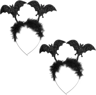 Produktbild von Oblique Unique Haarreifen Set 2x Fledermaus Haarreif für Halloween Fasching Karneval Party Kostüm Accessoires