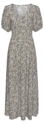 Produktbild von VIVANCE Maxikleid mit Blümchendruck und V-Ausschnitt grau-bedruckt Größe 42