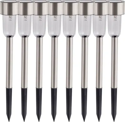 Produktbild von 8x Solar LED Gartenleuchten Solarlampe Gartenlampe Gehwegleuchte Solarleuchte