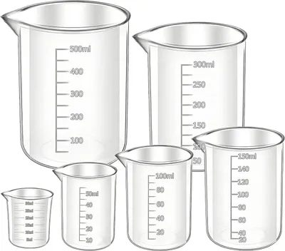 Obrázok produktu pre Odmerné poháre – sada 6 kusov – objem 30 ml – vhodné do umývačky riadu – stohovateľné – kompaktné