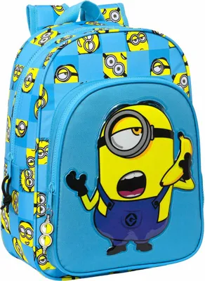 Image de Sac à dos scolaire Minions Minionstatic bleu (26 x 34 x 11 cm)