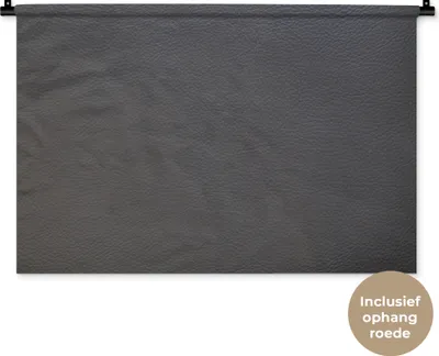 Produktbild von MuchoWow® Wandteppich Wandbehang Leder - Strukturiert - Leder-Optik - Grau 90x60 cm Tapisserie Dekoration Wandtuch - Wandskulpturen - Bildteppich