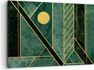 Produktbild von Bild auf Leinwand - Leinwandbild - Einteilig - Grün Stück geometrisch - 100x70cm - Wand Bild - Wanddeko - Wandbilder - Leinwanddruck - Bilder - Wanddekoration - Leinwand bilder - AA100x70-4797