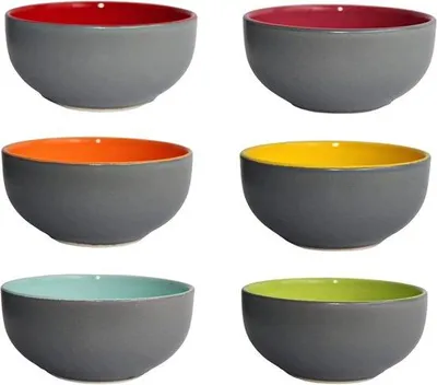 Immagine prodotto di Set di ciotole in Vetroceramica colorate, 6 pezzi, 450 ml, per tapas e dessert