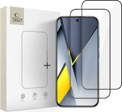 Zdjęcie produktu dla Szkło Hartowane Tech-Protect Glass Fit+ 2-Pack Xiaomi Poco F8 Pro Black