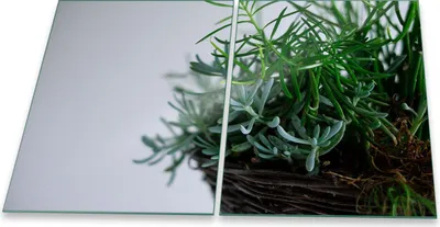 Produktbild von Herdabdeckplatte Glaskeramik 2-Teilig 2x40x52 Pflanzen Grün Abdeckung Spritzschutz