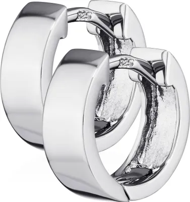 Produktbild von Paar 925 Sterlingsilber Klappcreolen Ohrringen 11,3 X 3,8mm Anlaufgeschützt 4787