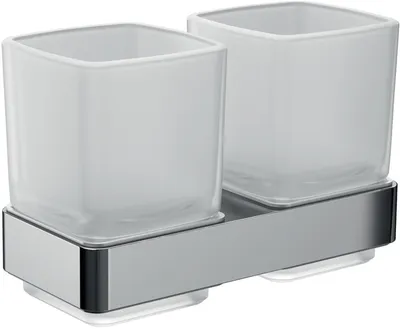 Produktbild von EMCO emco loft Doppelglashalter Kristallglas satiniert, schwarz