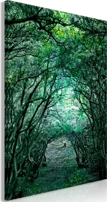 Produktbild von Italienischer Leinwand Leinwandbild - Green Pergola (1 Part) Vertical 60x90 cm Blätter b-C-0339-b-a