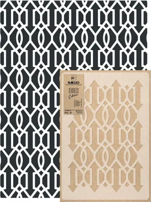 Produktbild von Wandschablone Groß Muster, Malschablone 59x95 cm Pfeile Eisernes Tor Wiederverwendbare Kunststoff, Geometrische Tapete Wandgestaltung