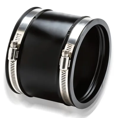 Image de Manchon en caoutchouc flexible avec 2 colliers de serrage en acier inoxydable pour ventilation