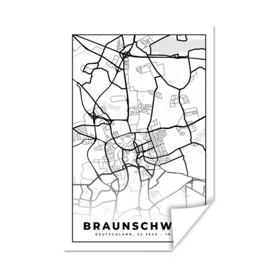 Produktbild von MuchoWow® Poster Braunschweig - Karte - Stadtplan 40x60 cm - Plakate für die Wand - Poster Babyzimmer