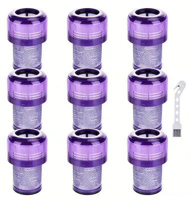 Produktbild von Ersatz Filter für Dyson V12 Detect Slim Staubsauger,Absolute Extra/Total Clean/Fluffy Zubehör Hinterer Filter Ersatzteil 971517-01(9 Stück Hepa Filter 1 Reinigungsbürste)