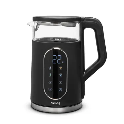 Zdjęcie produktu dla Huslog czajnik szklany z panelem dotykowym 1,7 l 2200 W regulacja 40-100°C Keep Warm LED Cool Touch