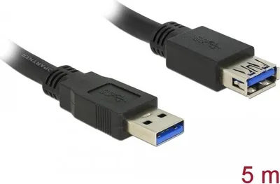 Image de Câble USB DeLOCK 85058 5 m USB 3.2 Gen 1 (3.1 Gen 1) USB A noir