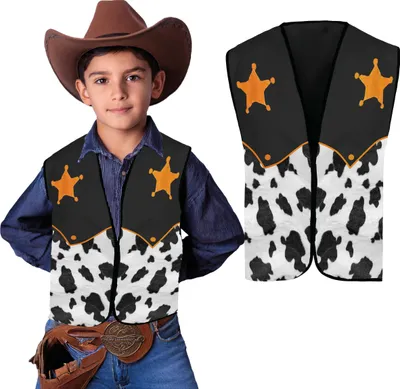 Immagine prodotto di Gilet da sceriffo cowboy per bambini Costume di Carnevale Avventura Western Outift Wild West Festival, Colore: Multicolore