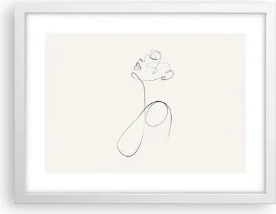 Produktbild von Gerahmtes Poster - Weißer Rahmen - Linie Linie Frau - 40x30 cm - Wand Bild - Wanddeko - Wandbilder - Kunstposter - Wandposter - Bilderrahmen - Bilder - Kunstdruck - Wanddekoration - P2WAA40x30-5112