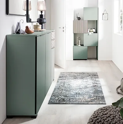 Produktbild von Garderoben Set 2-teilig modern in grün mit Eiche Natur ALTAMURA-80