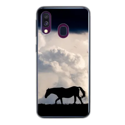 Produktbild von MuchoWow® Handyhülle Schutzhülle Hülle für Samsung Galaxy A40 Pferd - Wolken - Schatten Silikon Softcase Handy Hülle - Handy-Tasche