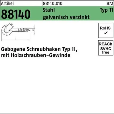 Produktbild von Reyher  Art.11 Schraubhaken 50mm verzinkt (100 Stück)