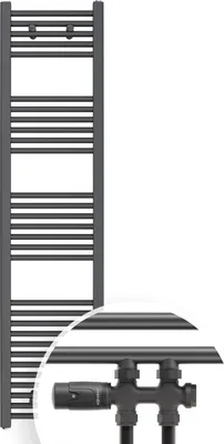 Produktbild von Aquabad Badheizkörper Virgo inkl. Multiblock Durchgangsform 40x160cm 448W Anthrazit - Ohne Heizstab / Ohne Heizstabelement