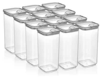Produktbild von Vorratsdosen mit Deckel, BPA-frei Kunststoff, 12-tlg, 12x1,7L