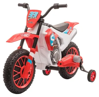 Image de Moto électrique pour enfants | Couleur : Rouge et blanc | Dimensions : 51,5 x 106,5 x 68 cm