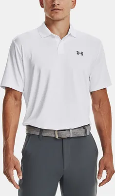 Image de Under Armour Polo Performance 3.0 à manches courtes pour hommes - 1377374, Couleur:Blanc, Textile:M