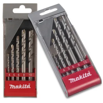 Two sets of Makita drill bits in their packaging, displayed against a white background.