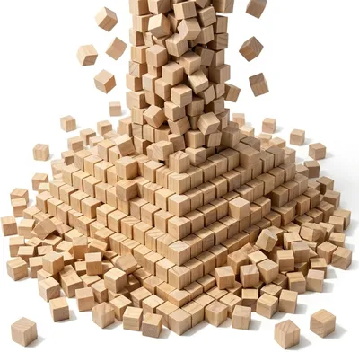 Imagen del producto de Bloques de madera de 10 mm, 432 unidades, para trabajos creativos