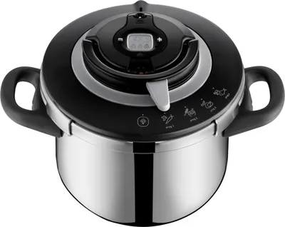 Produktbild von Tefal Clipso Plus Chef, 6 l, Keramik, Gas, Halogen, Induktion, Schwarz, Grau, Kunststoff, Edelstahl, Kunststoff, Schwarz