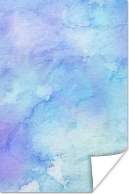Produktbild von MuchoWow® Poster Aquarell - Hellblau - Lila - Abstrakt 80x120 cm - Papierdruck