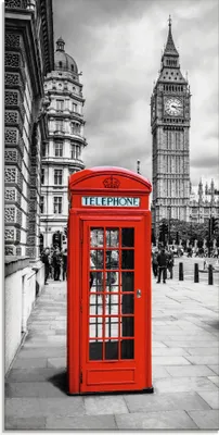 Produktbild von ARTland Glasbild London Telefonzelle I Größe: 30x60 cm