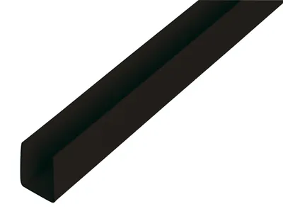 Image de Alberts 484606 Profilé en U, plastique, noir, 1000 x 18 x 10 mm