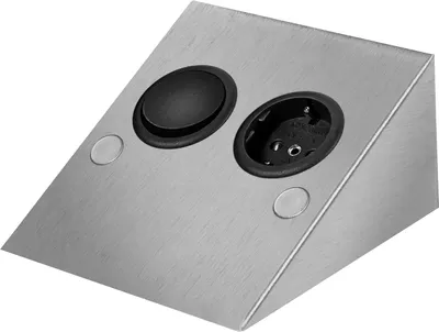 Produktbild von THEBO STS 889 SI Steckdosenelement in EDELSTAHL mit Schalter / Edelstahl-Steckdosenleiste / Steckdose / Winkelsteckdose