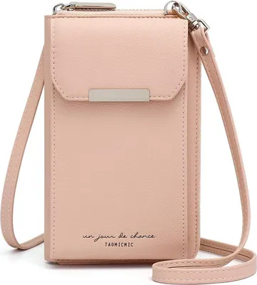 Immagine prodotto di Telefono cellulare borsa signorePoliuretanopelle spalla con portafoglio crossbody borsa 6,5 pollici rosa