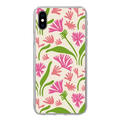 Produktbild von MuchoWow® Handyhülle Schutzhülle Hülle für iPhone Xs Blume - Muster - Blatt Silikon Softcase Handy Hülle - Handytasche