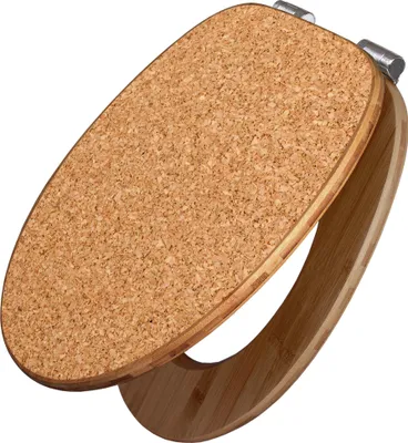 Produktbild von banjado Design WC Sitz Bambus Absenkautomatik -Kork - Toilettendeckel mit Absenkautomatik Holz/hochwertiger Bambus Klodeckel/WC-Sitz für alle gängigen Toiletten [TDB2 11264]