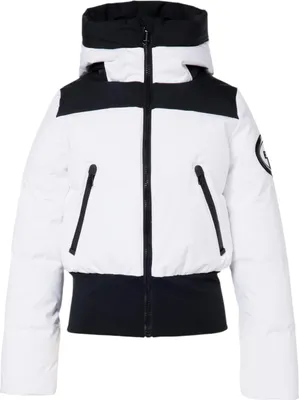 Produktbild von GOLDBERGH Village Damen Daunen Bomber Skijacke mit Kapuze weiss 44