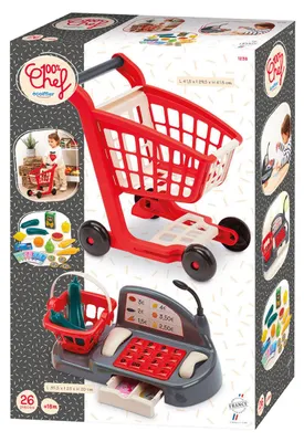 Produktbild von ECOIFFIER Écoiffier chariot de supermarché garni + caisse 100% Chef, 1,5 Jahr(e)