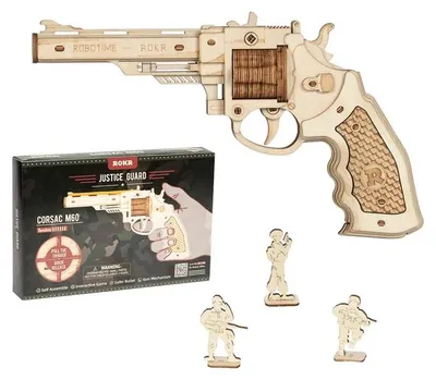 Produktbild von 3D-Holzpuzzle - Miniaturpistolen-Bausatz - LQ401 - Einfacher Zusammenbau - Holz - Ab 14 Jahren - Geschenk