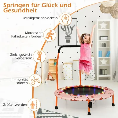 Obrázok produktu pre Detská mini trampolína s LED svetlami, odnímateľnou rukoväťou