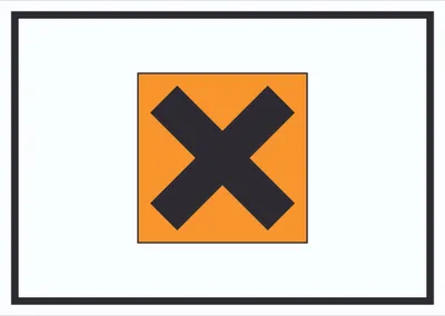 Produktbild von Schild Gefahrensymbol Gesundheitsschädlich Symbol Kreuz A0 Rückseite selbstklebend
